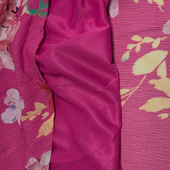 Lee Lee's Forest NYC Boutique Pink Floral Shift Dress with Cap Sleeves NWT Large - Picture 8 of 8